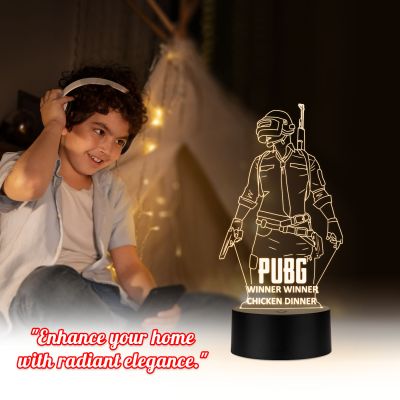PUBG Led Night Lamp with Warm White Color Gift For PUBG Lover & Game Room Decor